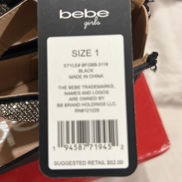 Bebe Girl Shoes; type of ballerina with white crystal ankle bracelet. - Picture 7 of 8